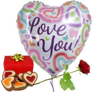 Love you heliumballon
+ chocolade + roos