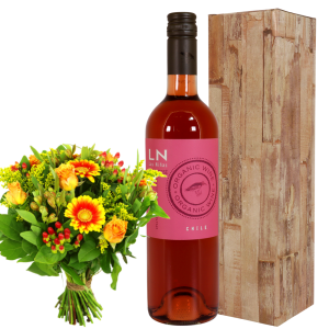 Las Ninas Rosé wijn
+ boeket bloemen