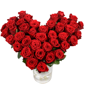 Netto Wedstrijd Frank Groot hart van rode rozen in boeket vorm BoeketCadeau.nl