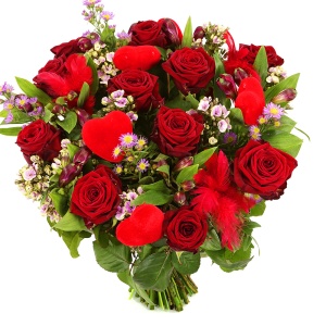 Rode Moederdag rozen
met hartjes