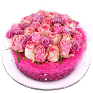 Roze rozen
bloementaart