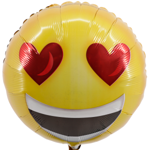 Smiley hartje ballon