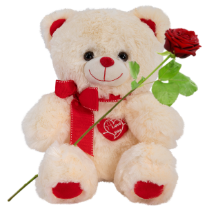Witte Knuffel ca. 32cm
rood I love you hart