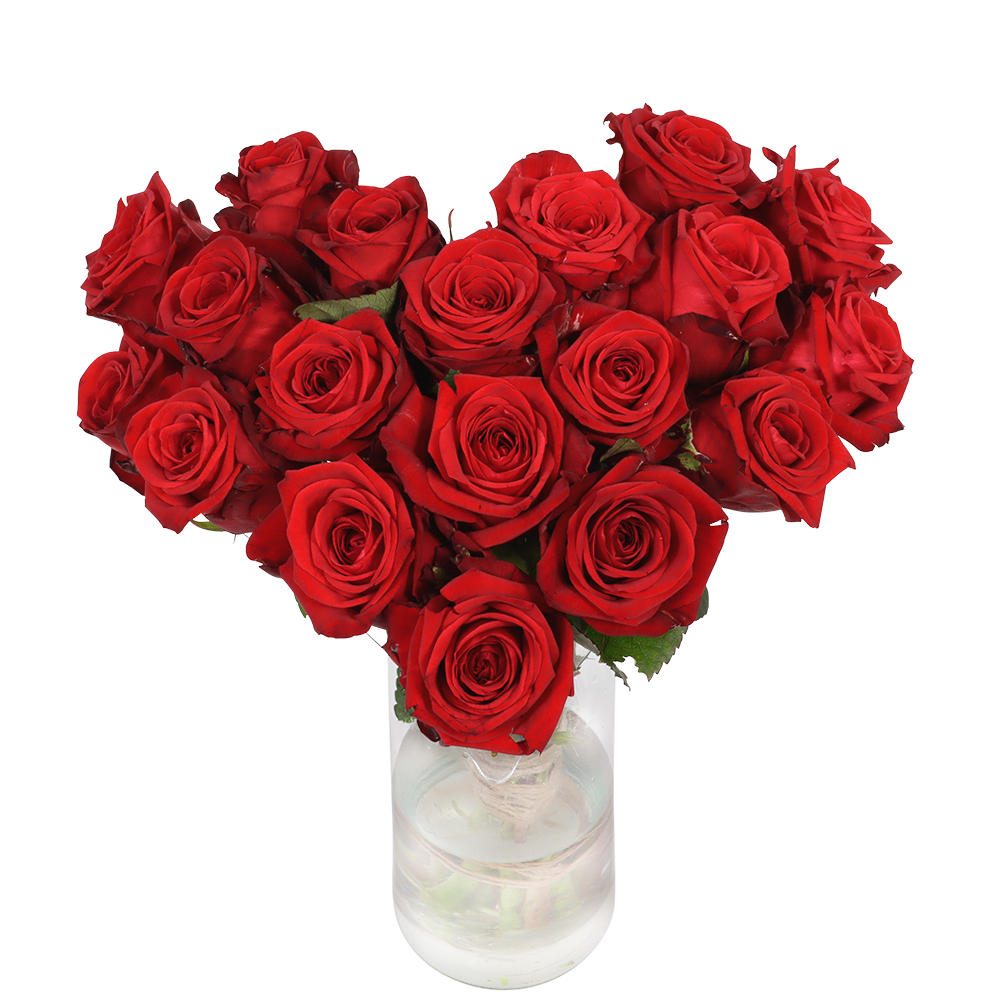 Hart boeket rode rozen