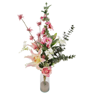 Boeket roze
H 80 cm - B 40cm