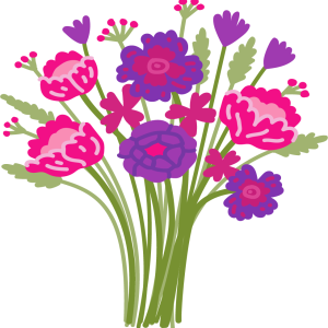 Boeket gemengd
roze paars bloemen