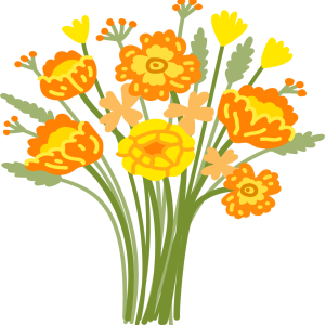 Gemengd boeket
oranje gele bloemen