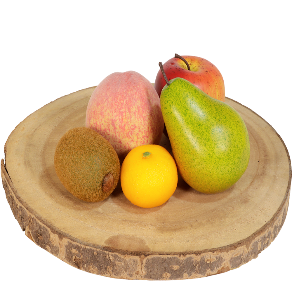 Sierfruit 5 stuks kiwi – perzik – rode appel – peer – mandarijn