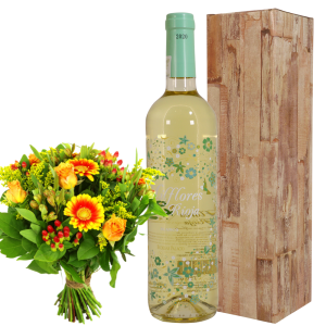 Milflores witte wijn
+ Boeket bloemen