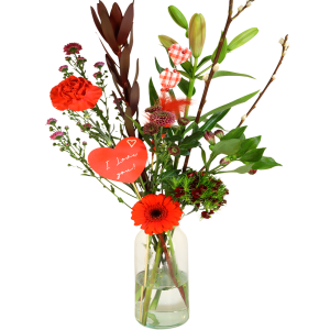 Romantisch pluk boeket
bloemen incl. vaas