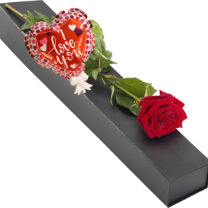 Luxe rode roos in
luxe geschenkdoos